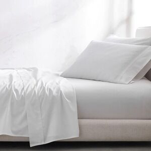 New $120 Kassatex Bamboo Sateen Flat Sheet Pillowcase Set White, California King